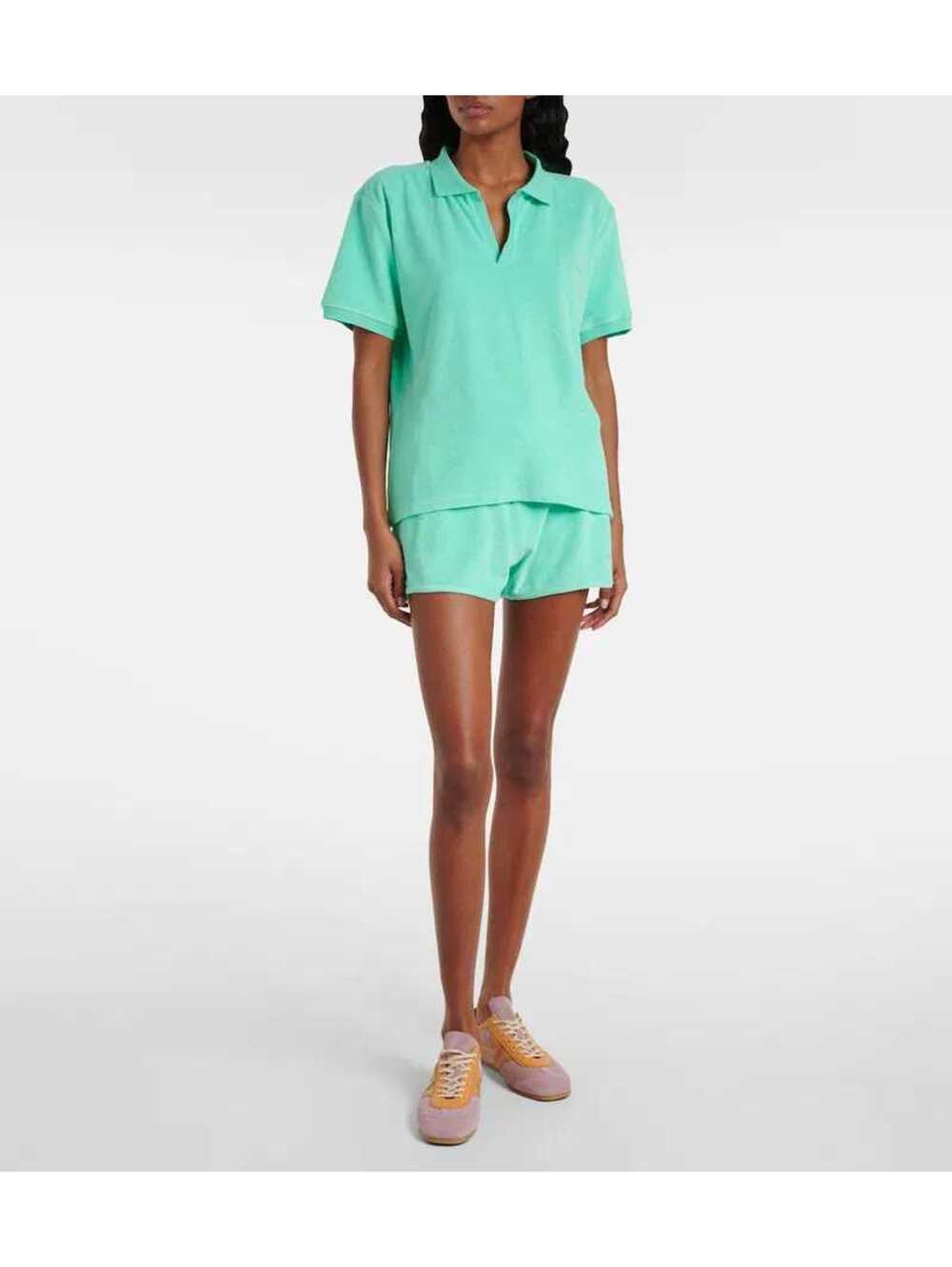 HUNZA G Cotton Terry Polo Shirt and shorts size small terry swim vacation set